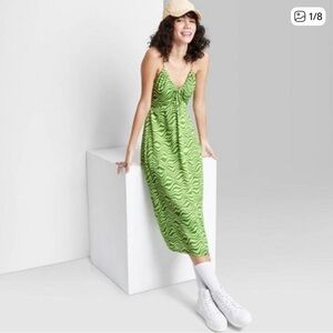 Wild Fable Lime Wave Midi Dress